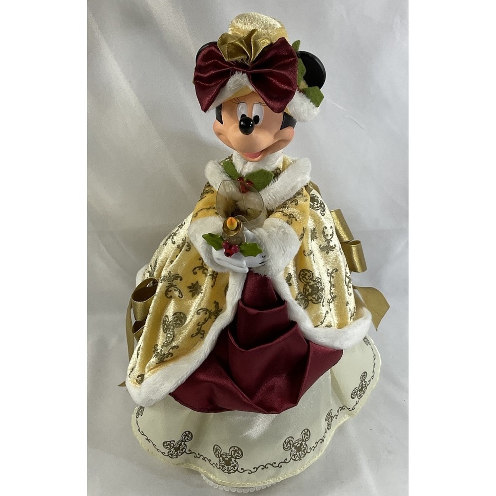 2010 RARE Disney Minnie Mouse Victorian Christmas Topper For Tree 12" Beautiful